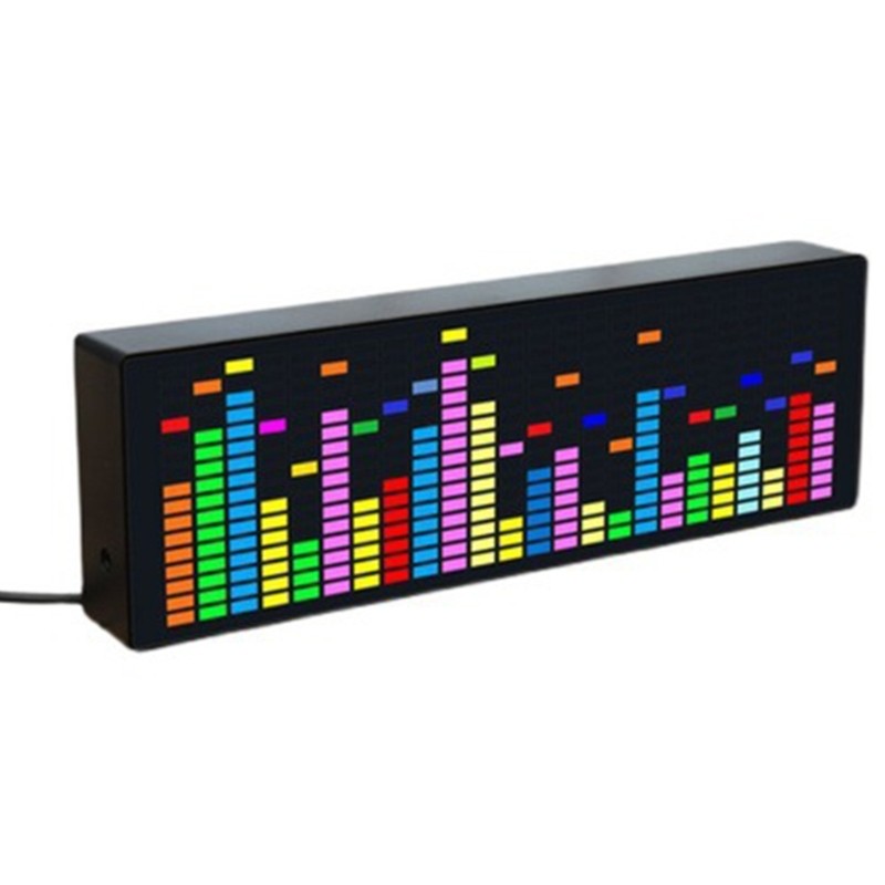 Color LED Music Spectrum Rhythm Light Level Voice Sensor Clock Display 384 LEDs