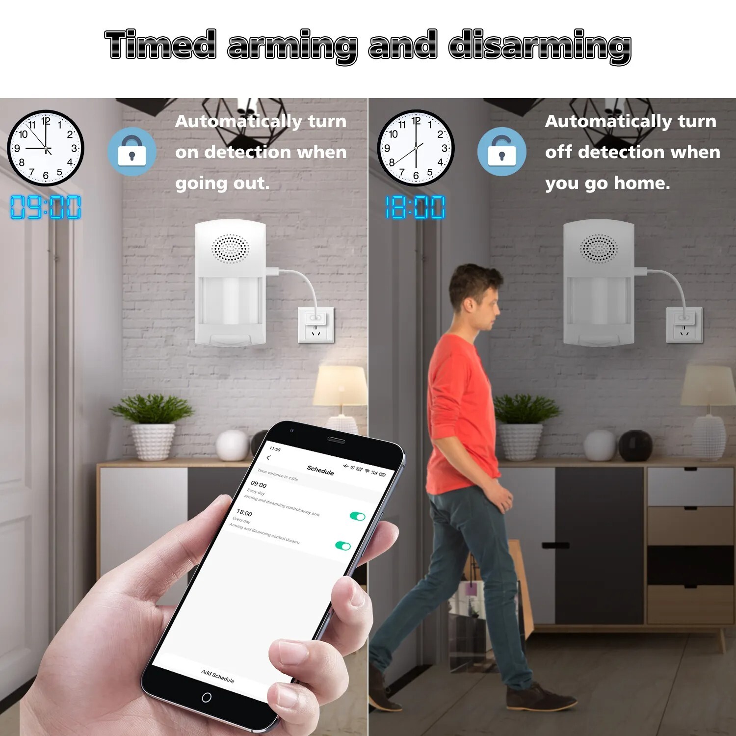 Infrared Alarm Security Home Motion Sensor Anti Theft Detector Wireless LED APP