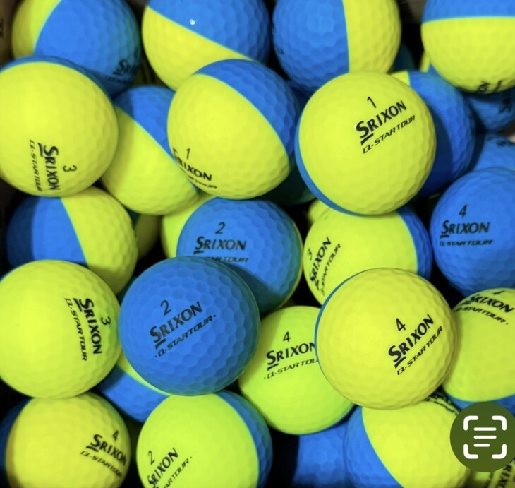 25 SRIXON Q-STAR TOUR DEVIDE BLUE & YELLOW GOLF BALLS AAAA FREE SHIPPING