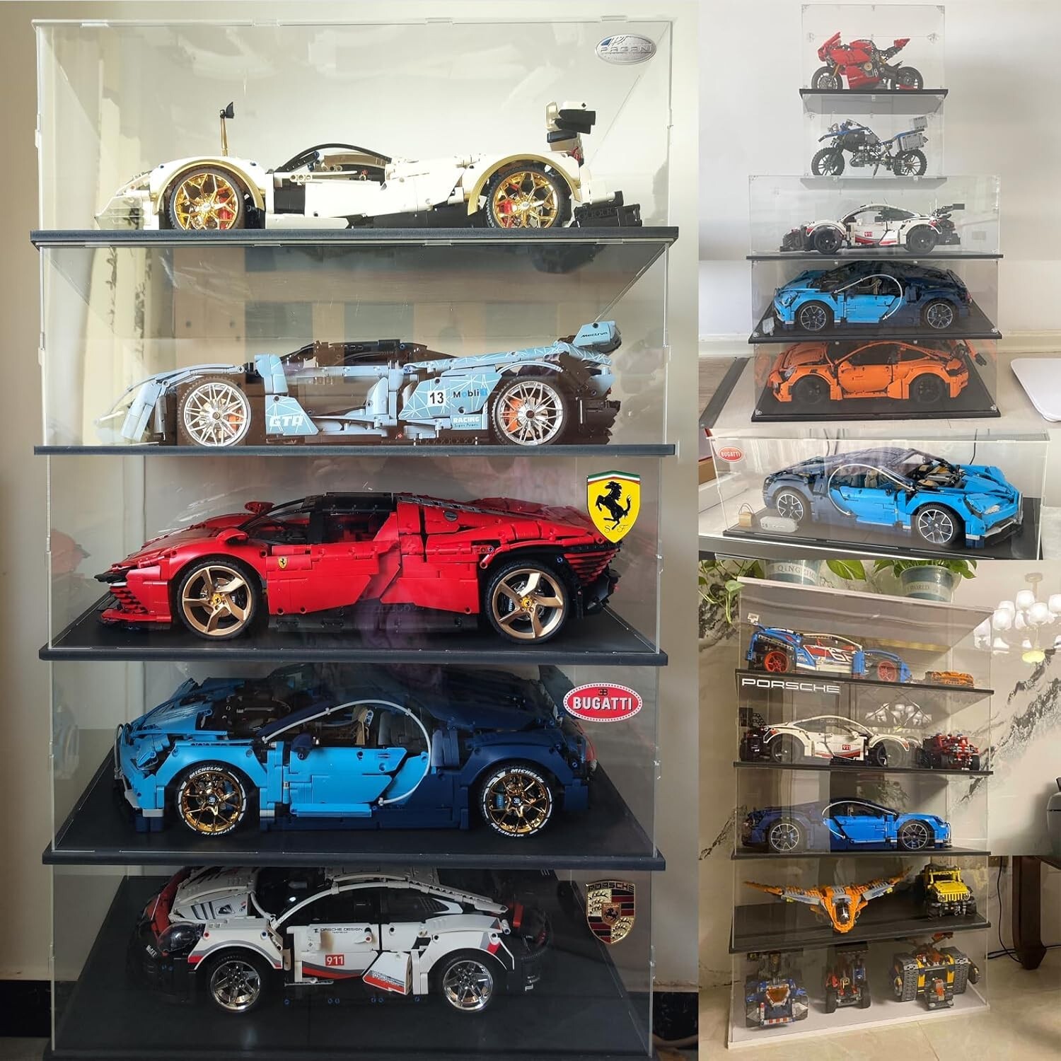 Large Acrylic Display Case (23.6x11.8x7.8) Clear, Suitable 1/8 Scale Models