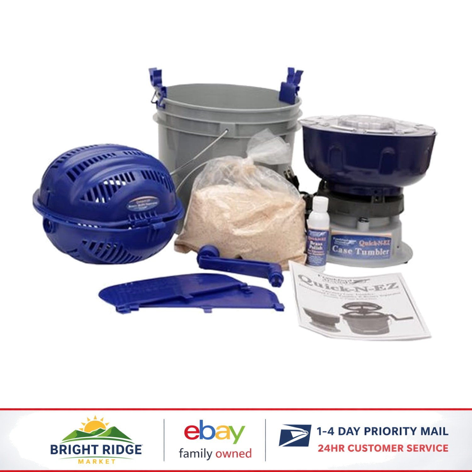 Brass Cartridge Cleaning Tumbler with Media Separator and Brass Polish Included