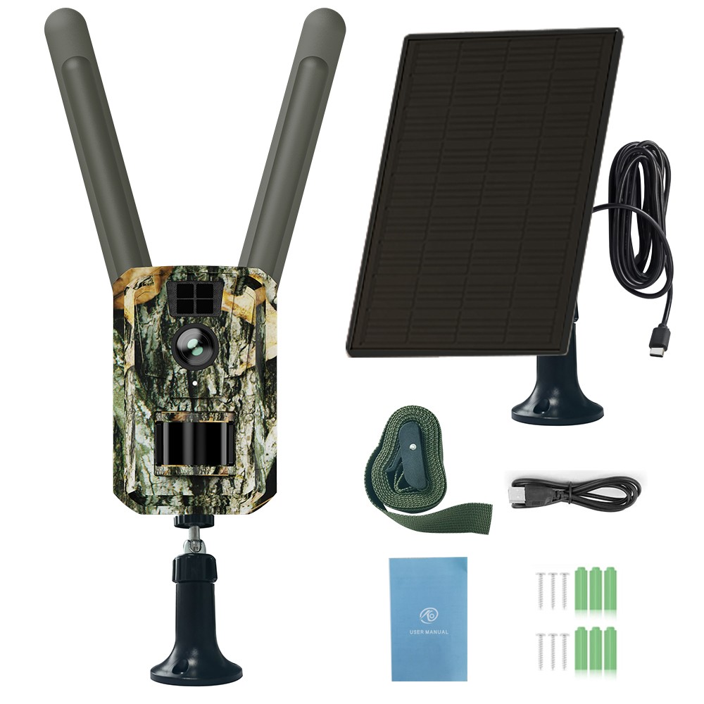 Solar Powered 2k Hunting Night Vision Motion Wireless 4G camouflage Camera