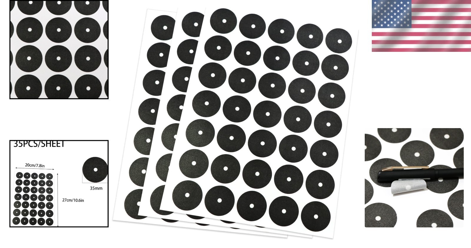 Quick Application Pool Table Position Stickers - 3 Sheets of 35 Markers