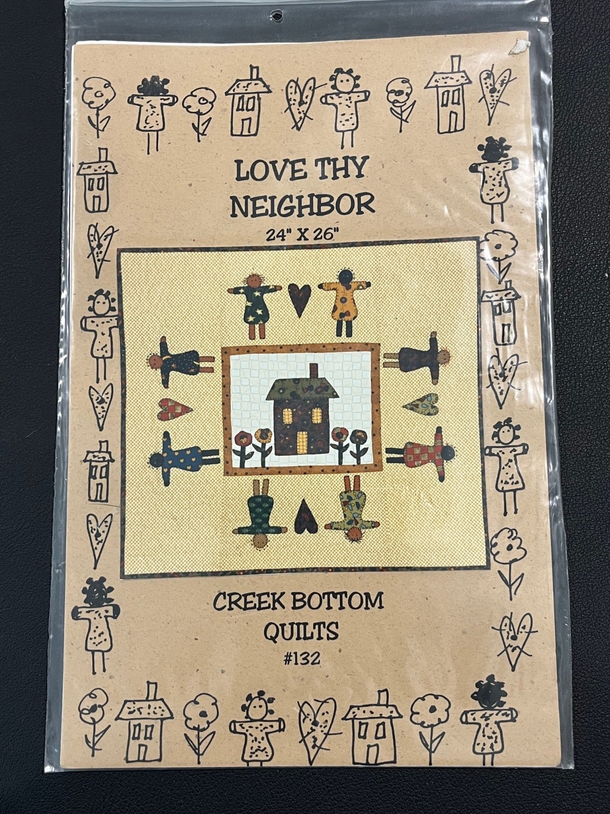 Creek Bottom Quilts #132 - Love Thy Neighbor Pattern 24" x 26"