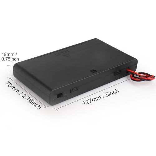 2x 8 AA Battery Holder Case with Switch & Leads
