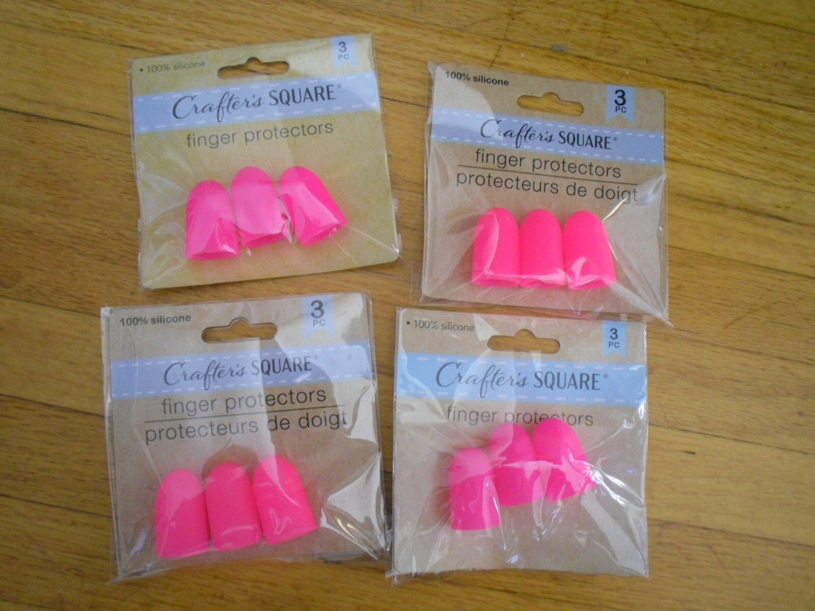 New  4 X 3 Counts Crafter's Square Finger Protectors 100% Silicone