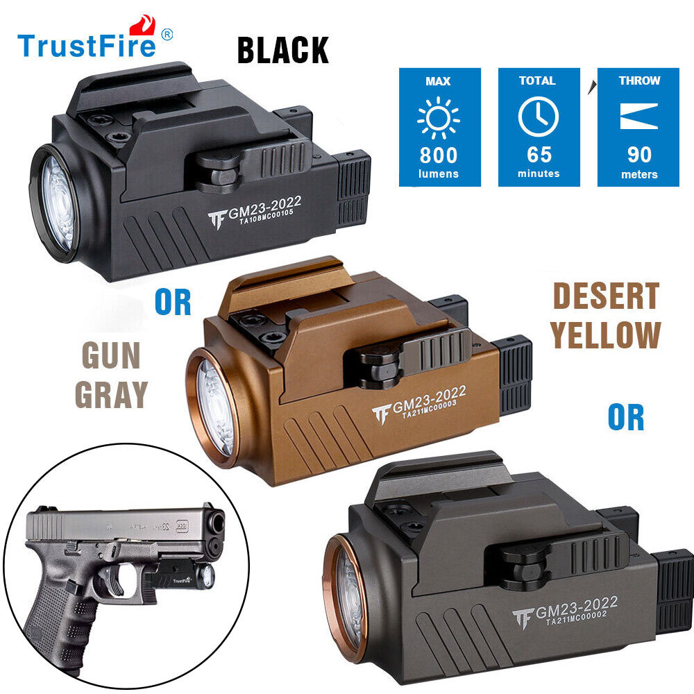Trustfire 800LM Rechargeable LED Pistol Light Glock Tactical LED Flashlight WS