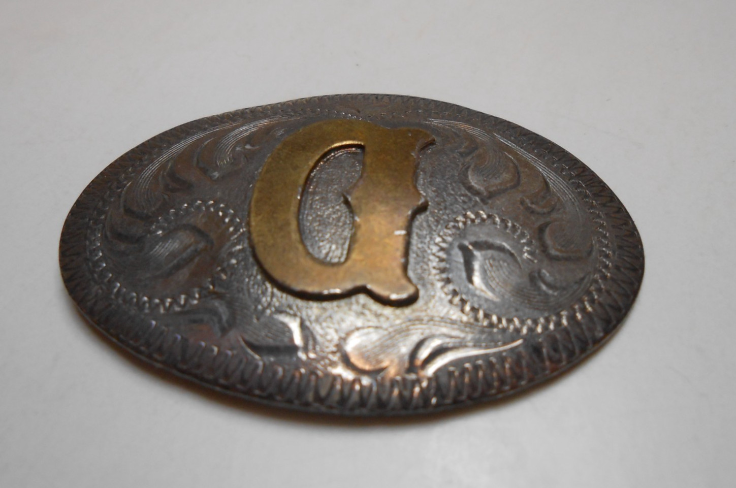 Vtg Western Style Horse Conchos Mexico Silver Overlay 4 Conchos Letter "D"