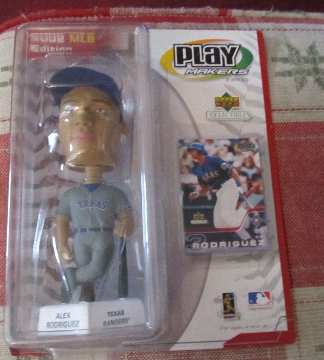 Alex Rodriguez gray Upper Deck Play Makers 2002 bobblehead NEW IN PACKAGE