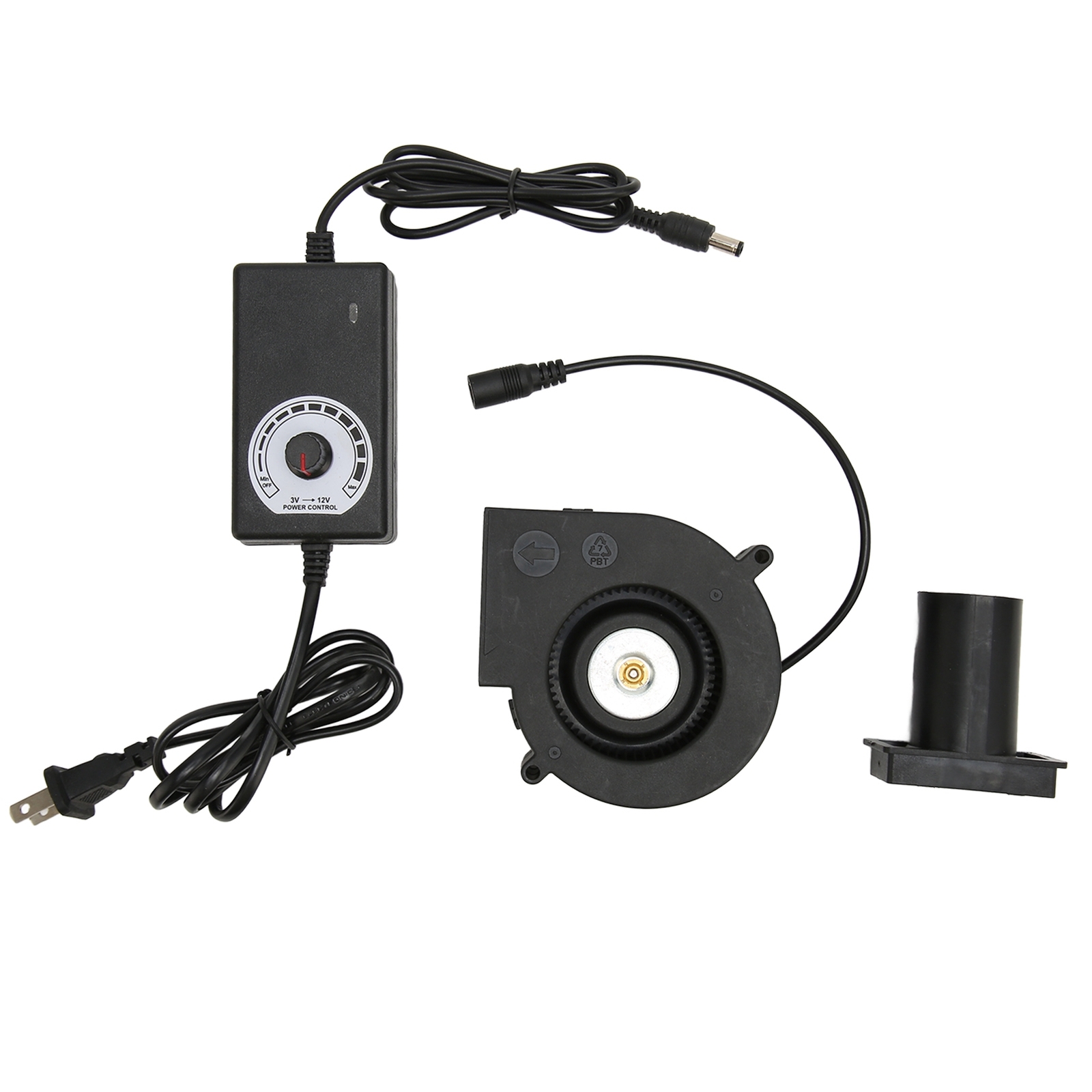 97x97mm Mini Blower Fan DC 12V Blower Fan with Speed Control for Receiver DVR
