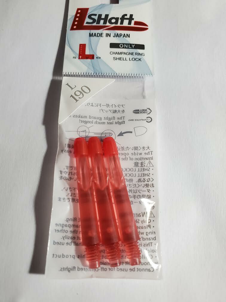 SHORT LIGHT RED L STYLE 190 L SHAFTS  INCLUDES 3 CHAMPAGNE RINGS