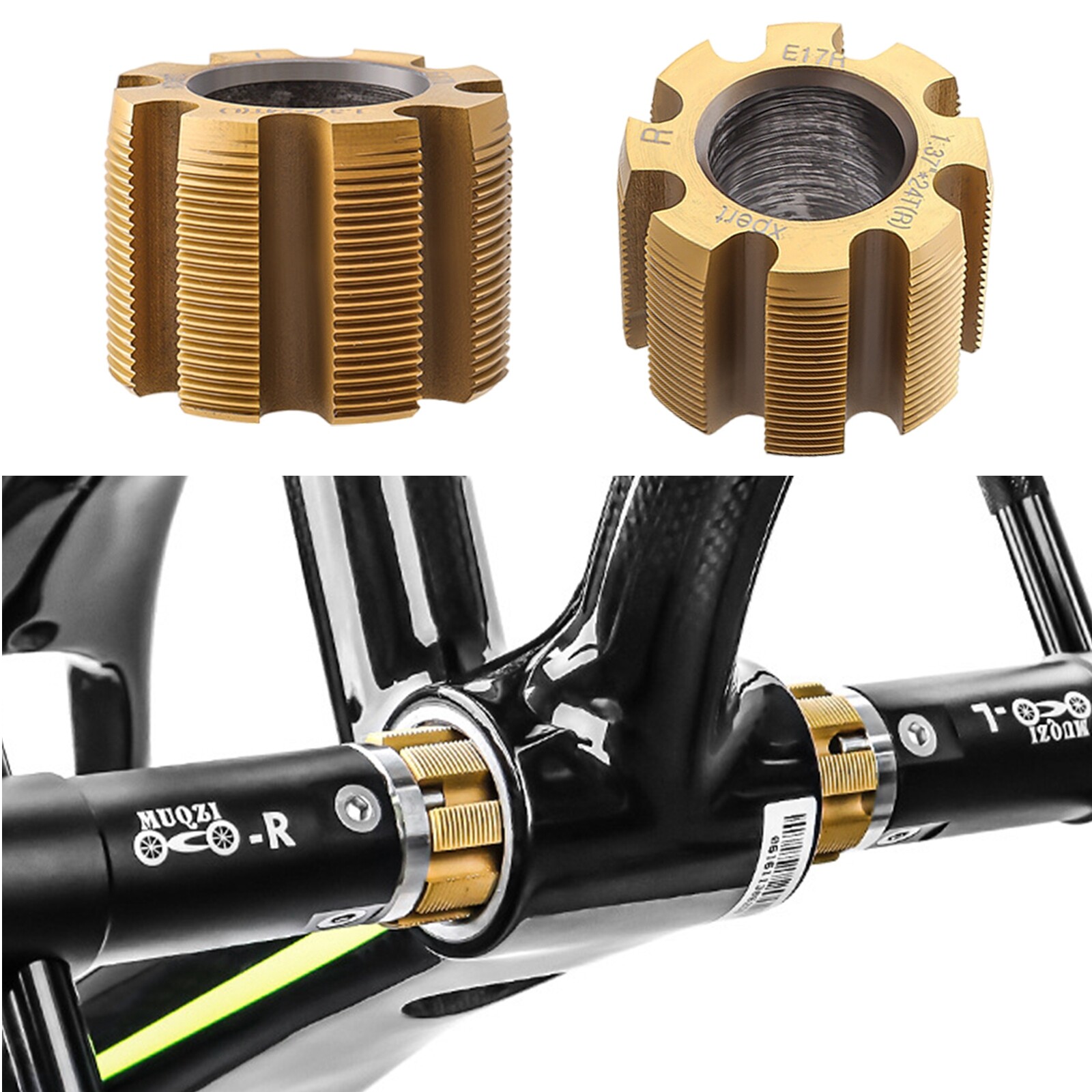 2Pcs BC 1.37x24T Tap Bottom Bracket Thread Tapping Repair Tool Parts