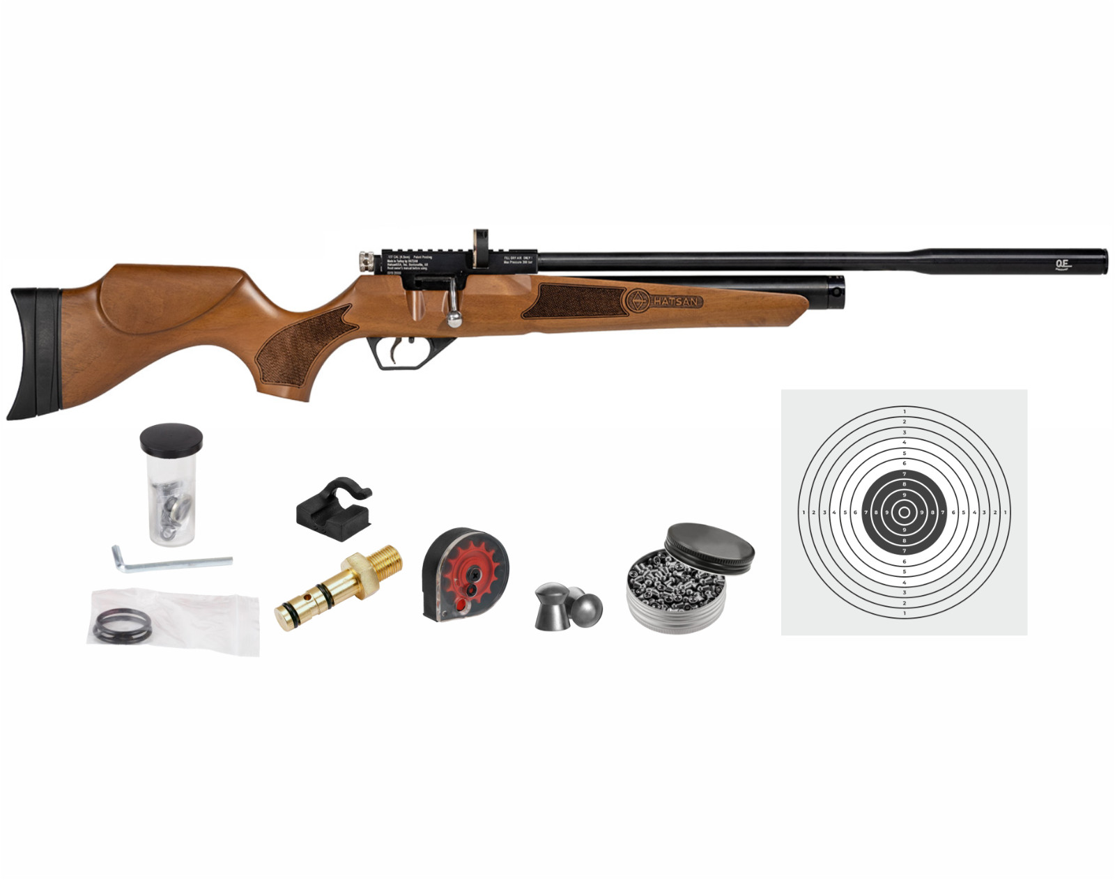 Hatsan Hydra QE .22 Cal Air Rifle with Pack of Pellets and Paper Targets Bundle