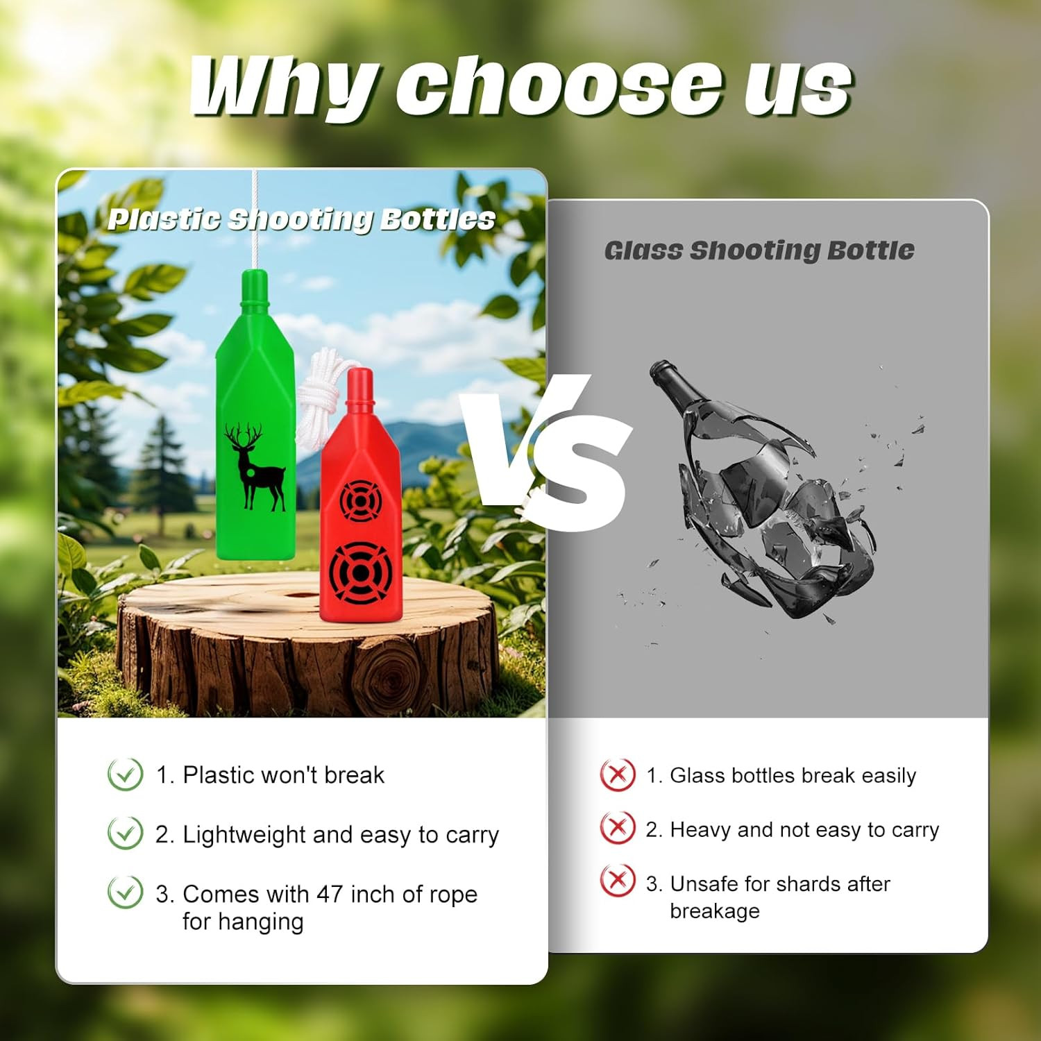 3/6 Pack Shatterproof Bottle Shooting Targets, Plastic Bottles for Backyard Shoo
