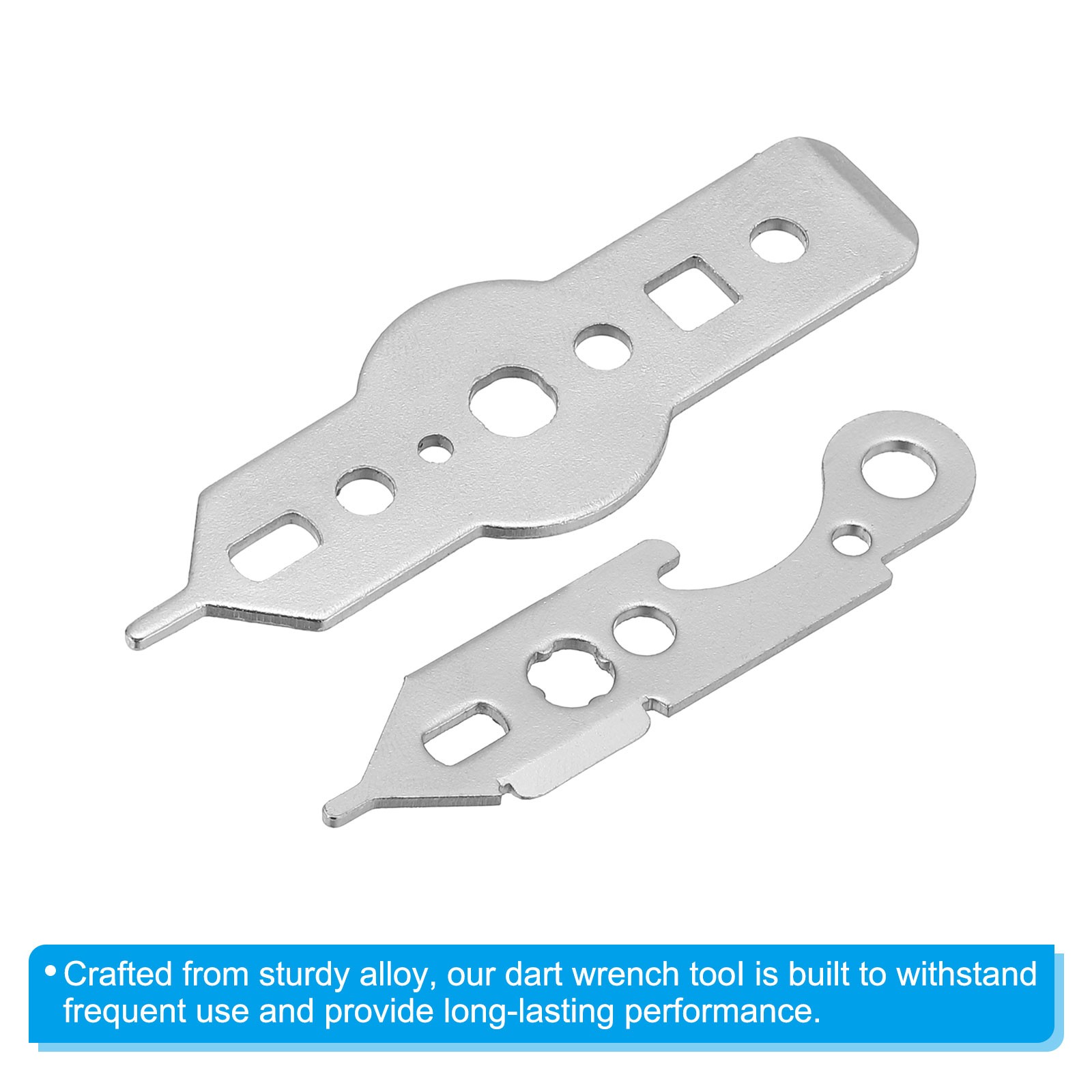 2Pcs Dart Wrench Tool Kit Multi-Purpose Dart Accessories Silver