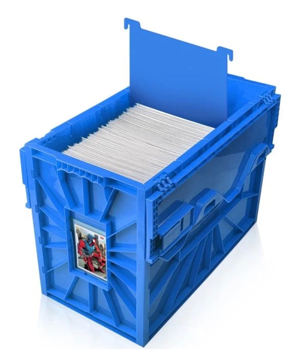 BCW Short Comic Bin Stackable w/ Locking Lid (Blue Plastic) -  FREE Shipping!