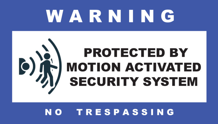 Protected By Motion Activated Security Warning Stickers / 6 Pack + FREE Shipping