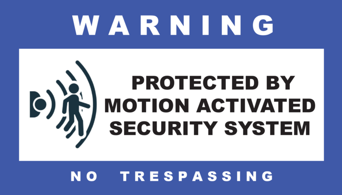 Protected By Motion Activated Security Warning Stickers / 6 Pack + FREE Shipping
