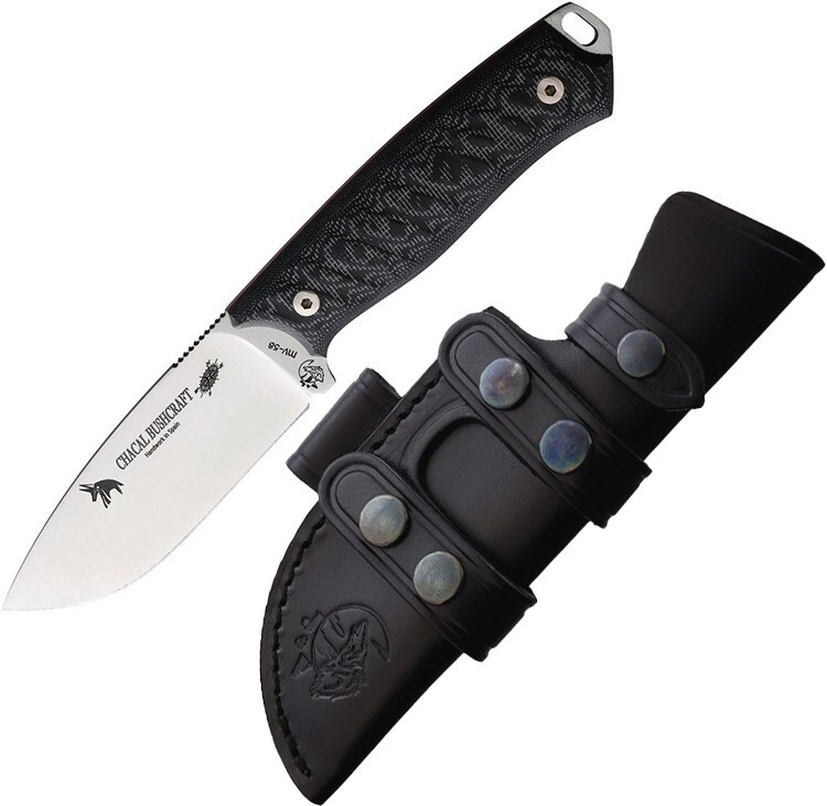 J&V Adventure Knives Chacal Fixed Knife 4.13" MV-58 Steel Blade Micarta Handle