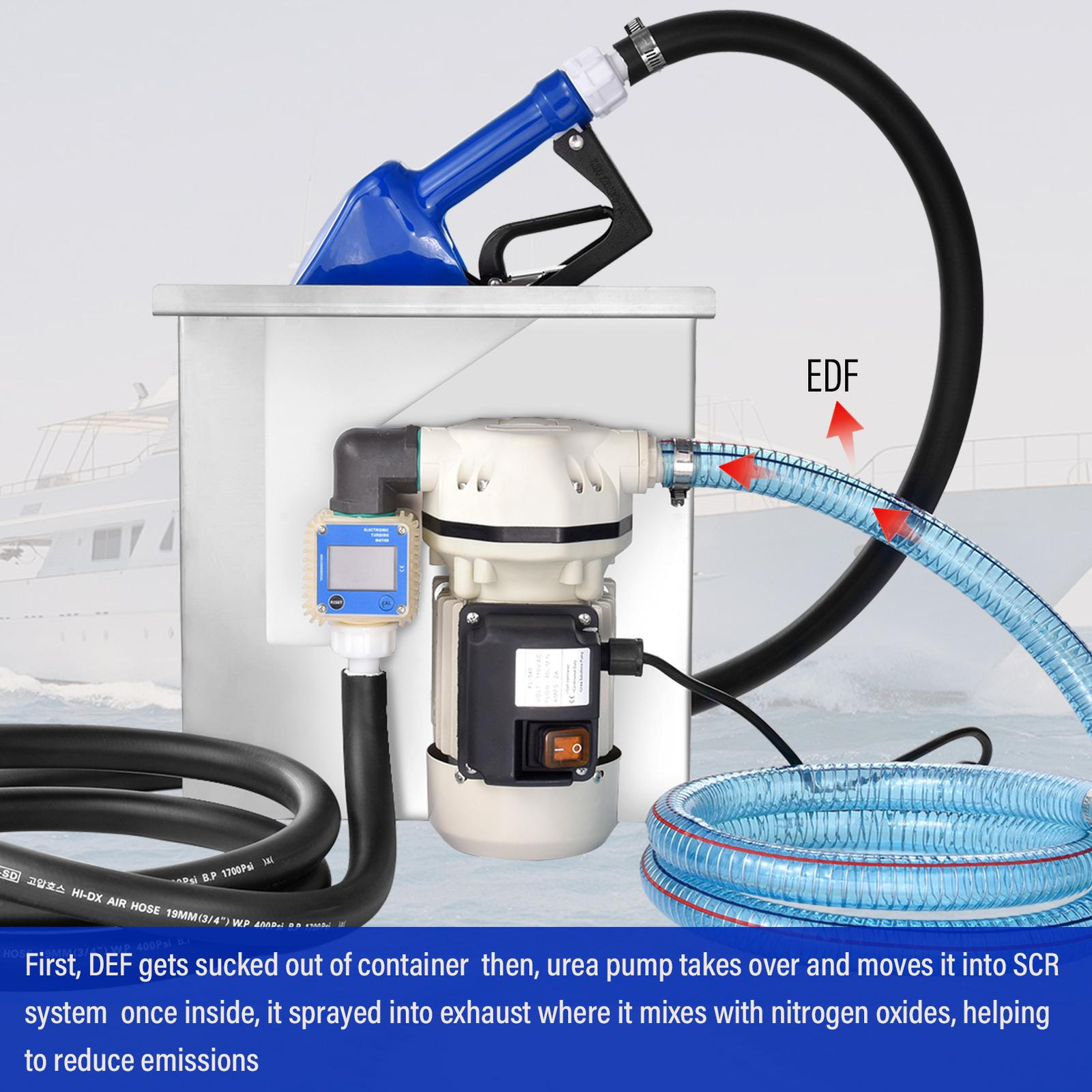 DEF PUMP,DEF Transfer Pump Kit 10GPM/40LPM 110VAC 550W W/ Stainless steel shelf