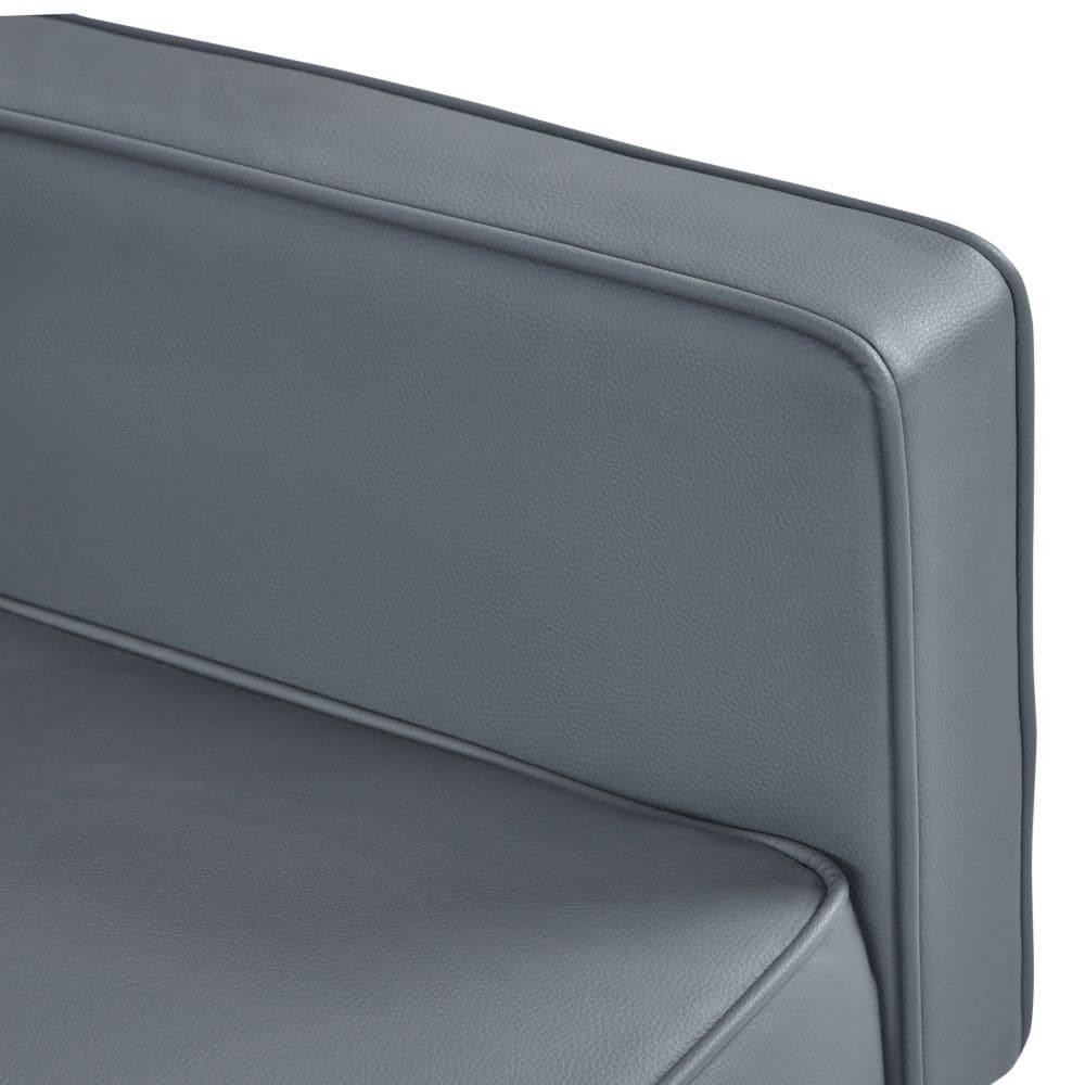 For Living Room PU Leather Matte Gray Reclining and Sleeping