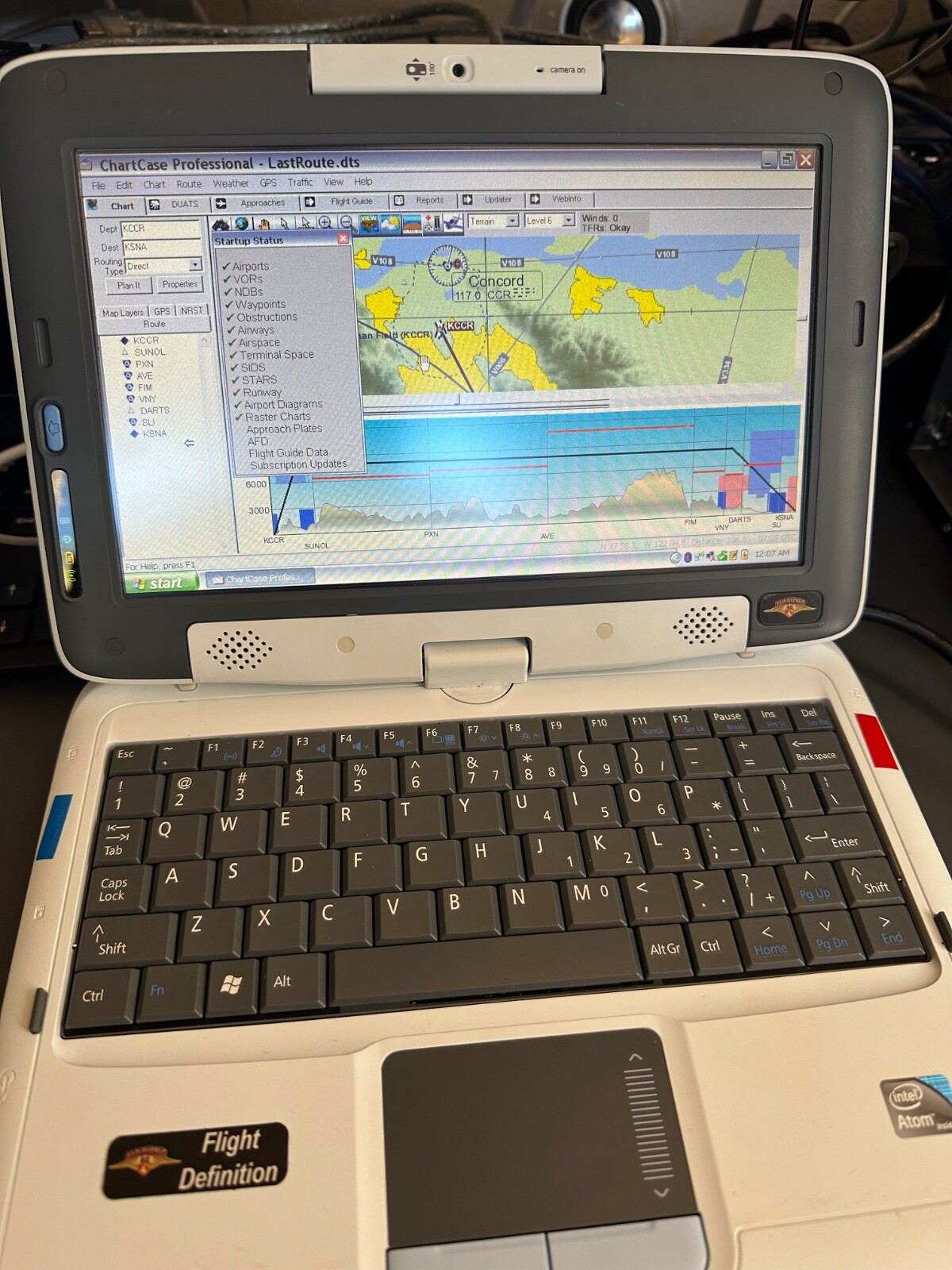 RARE FlightPrep Chartcase Aviation EFB with USB GPS, VFR/IFR Charts and weather!