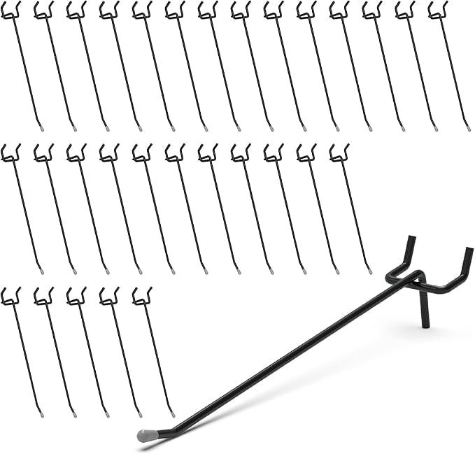 Versatile 50-Piece Heavy-Duty Pegboard Hooks - Fits Standard Boards, Rust-Proof