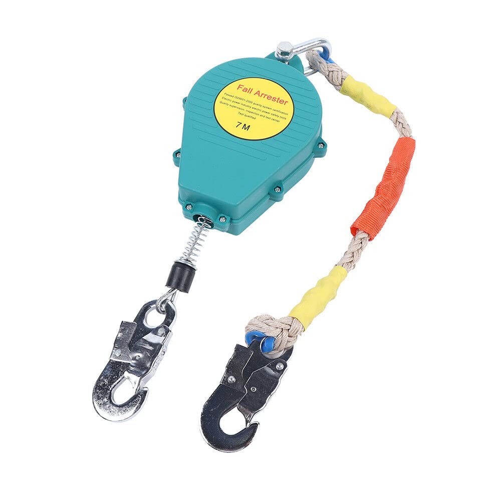 23FT 330LBS Self Retracting Lifeline Lanyard Arrester Fall Protection +Hook Rope