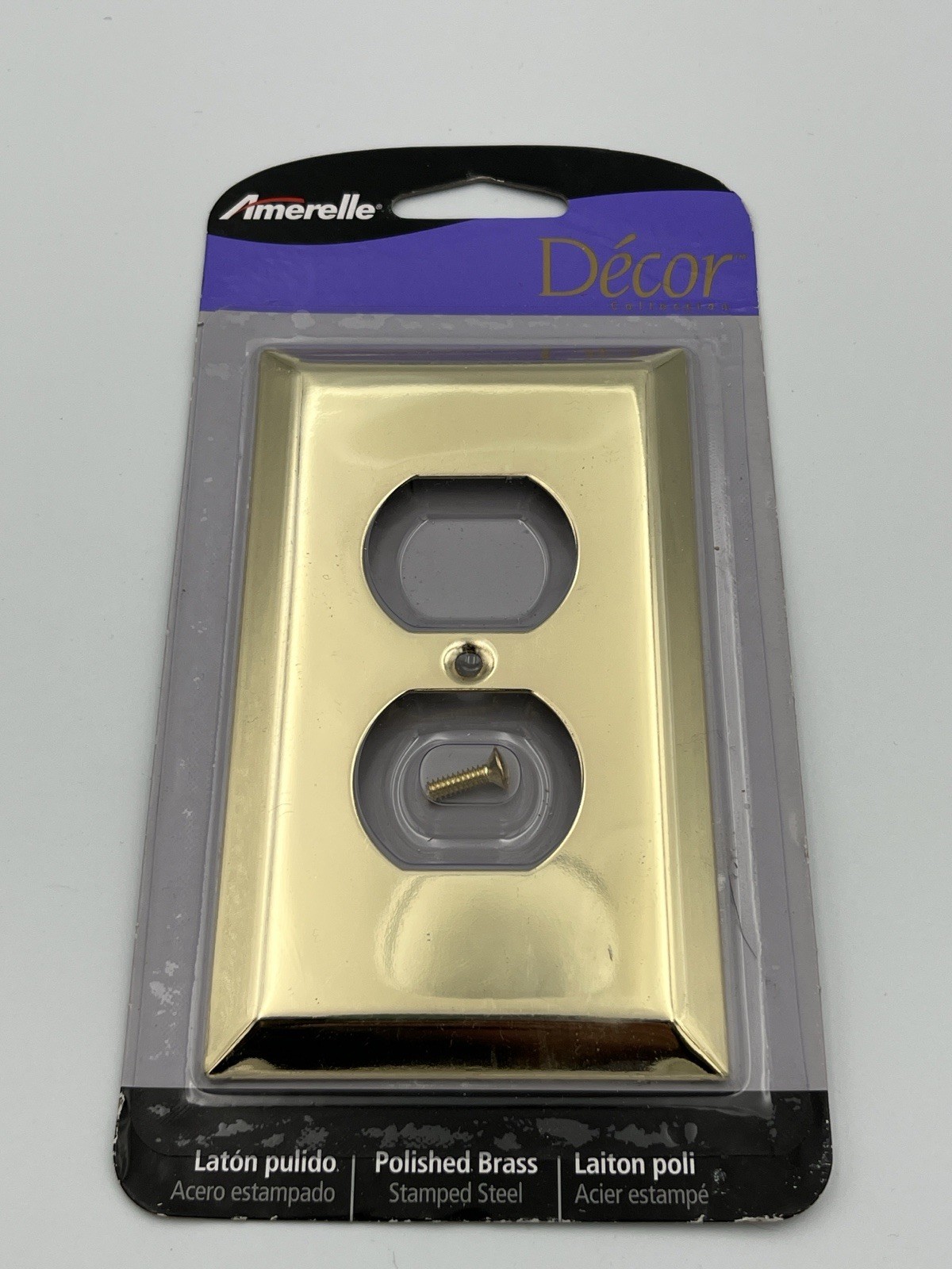 Amerelle Polished Brass 1 gang Stamped Steel Duplex Wall Plate
