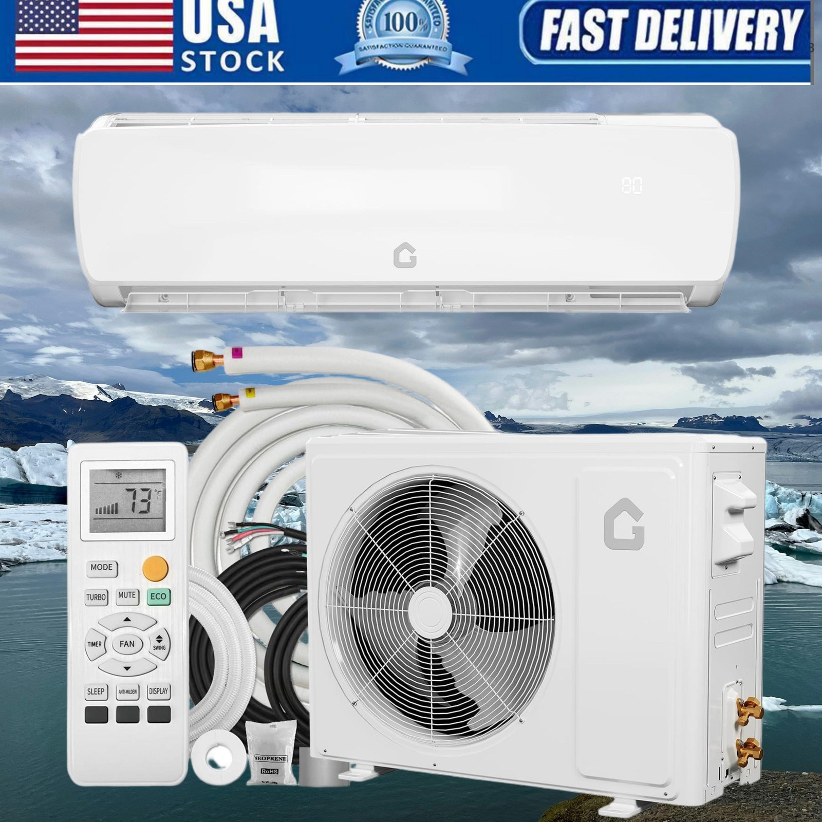 🔝12000 BTU Mini Split Air Conditioner Heat Pump System,19 SEER 115V Inverter Ki