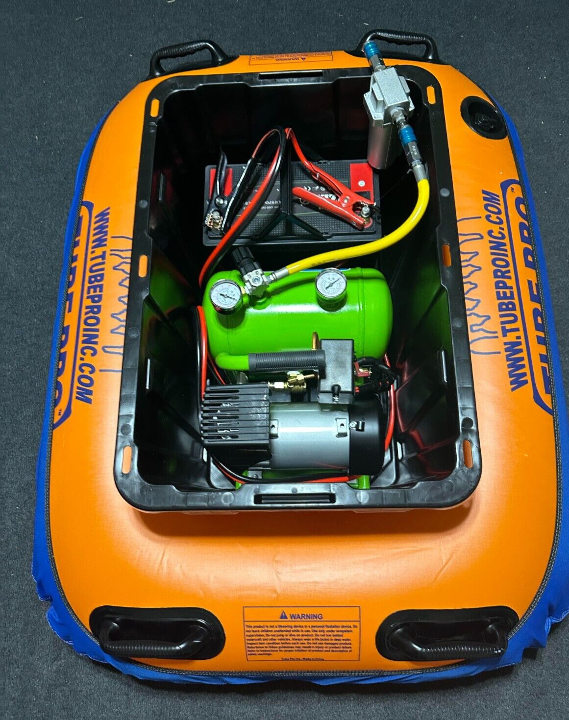 Hookah diving 12-volt 2 diver Elite series compressor & float w/dual 25' hoses