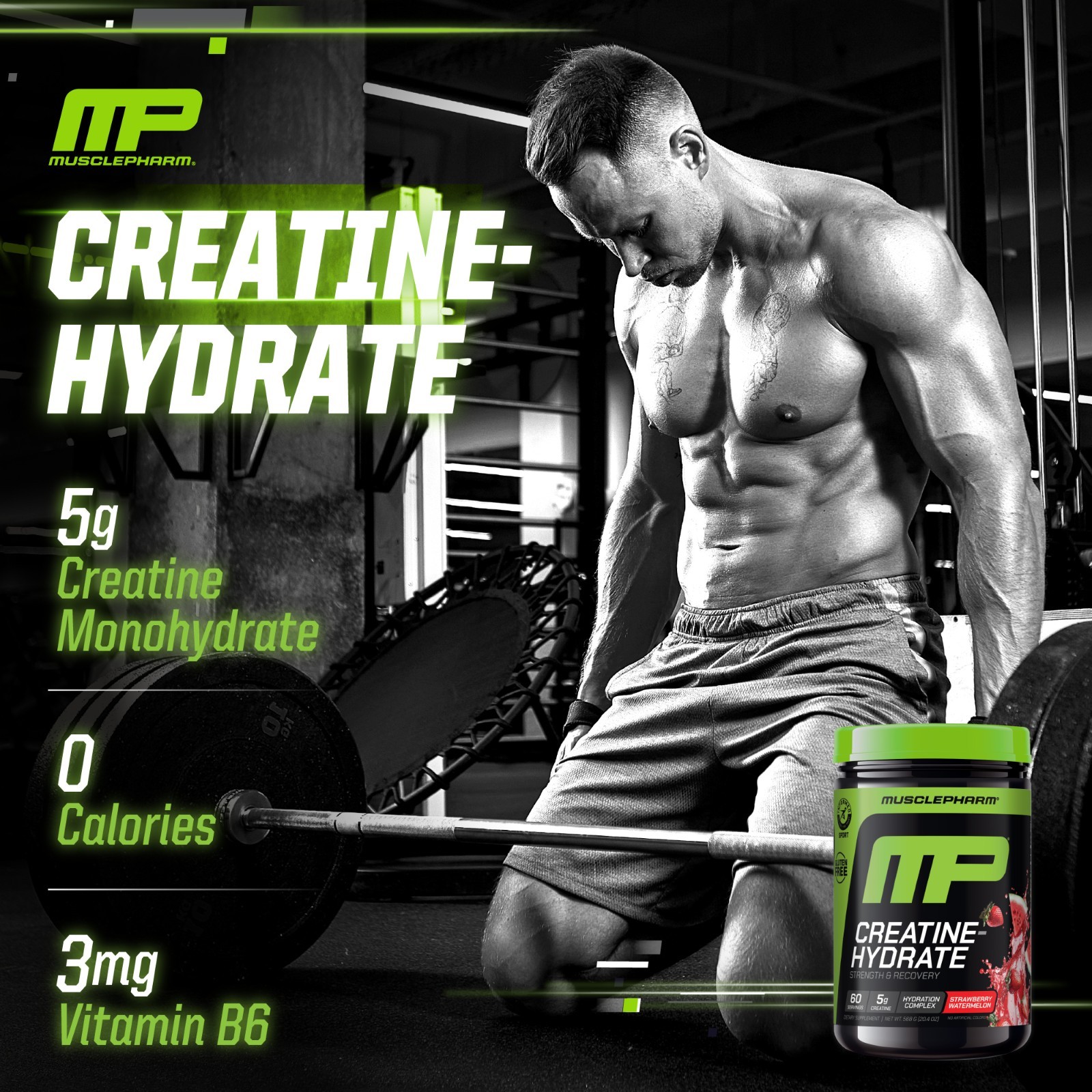 Muscle Pharm Creatine Monohydrate Hydration Complex-Strawberry Watrmln 60 serve