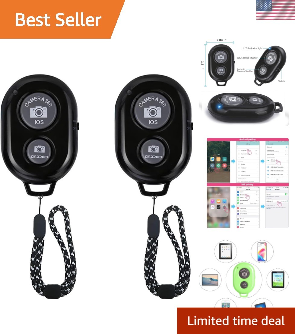 Portable Wireless Shutter Remote for iPhone and Android - Take Photos Anywhere