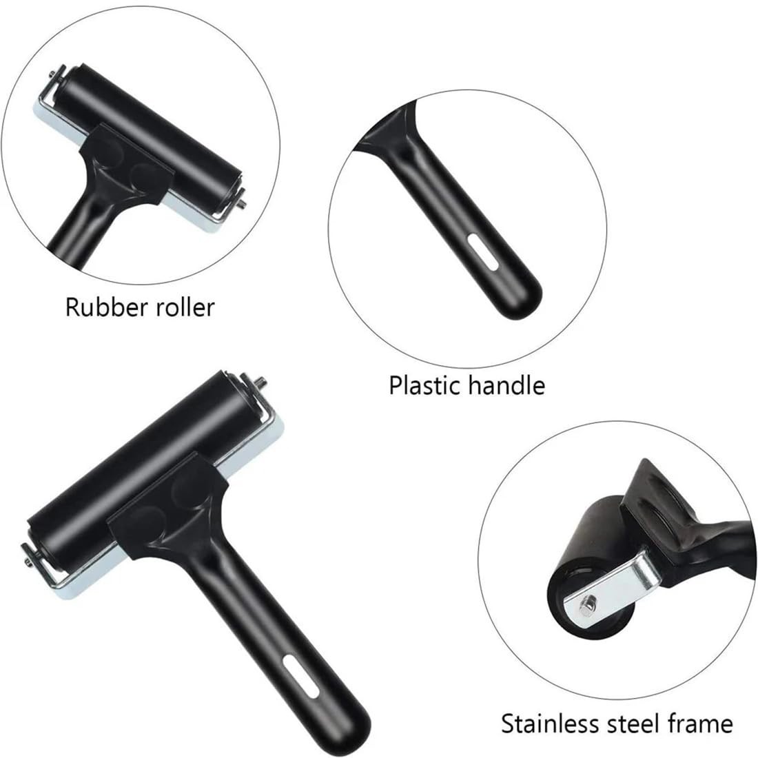 4 Inch Brayer Roller Printmaking Rubber Press Roller Diamond Paiting Roller