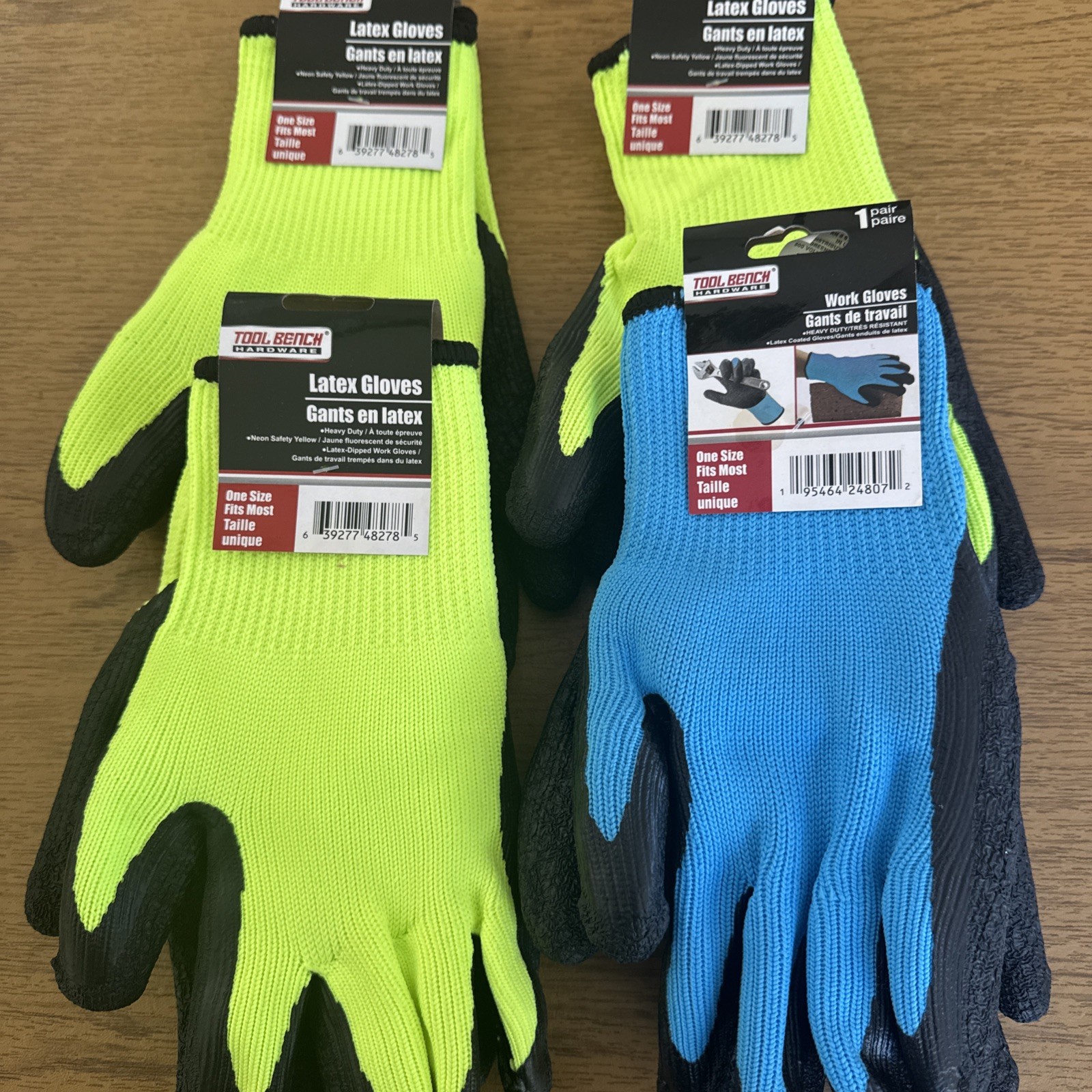 NON-SLIP  LATEX COATED GLOVES    FREE USA S&H 4 PAIRS