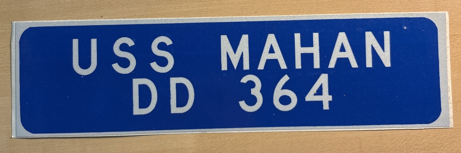USS MAHAN DD 364, Vintage Sticker 3” X 12”