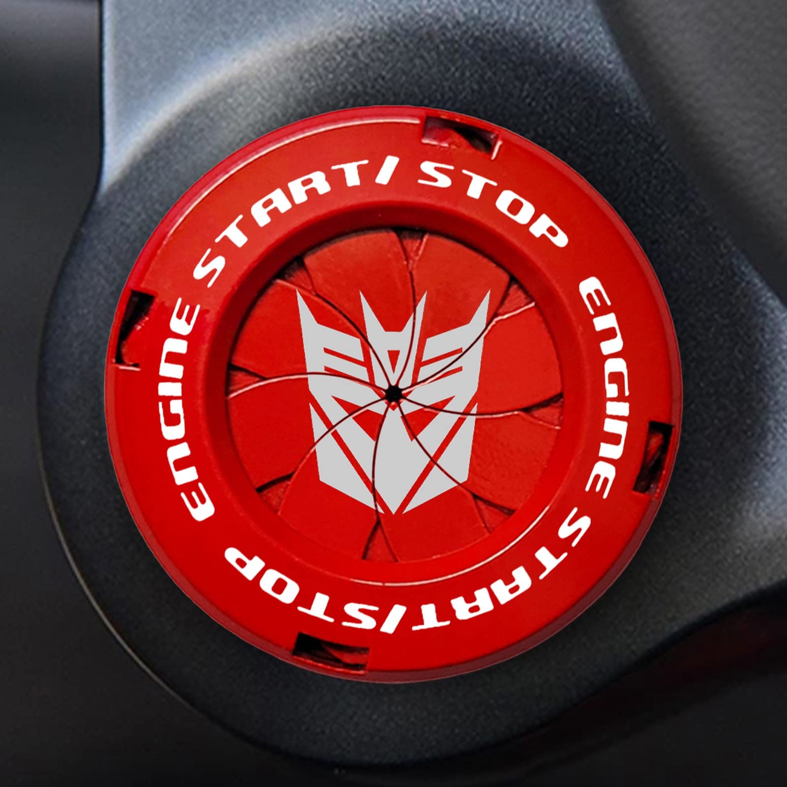 Tybasthe Rotary Push Start Button Cover, Decepticon Car Accessories Engine Start