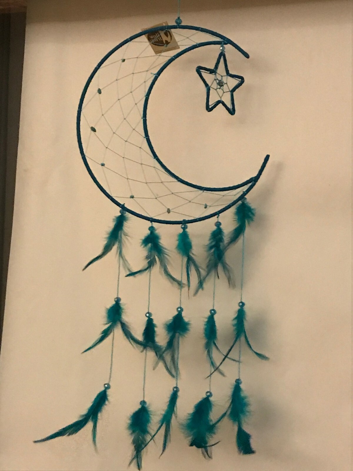 Dream Catcher Half Moon with Star Turquoise 12" diameter NEW