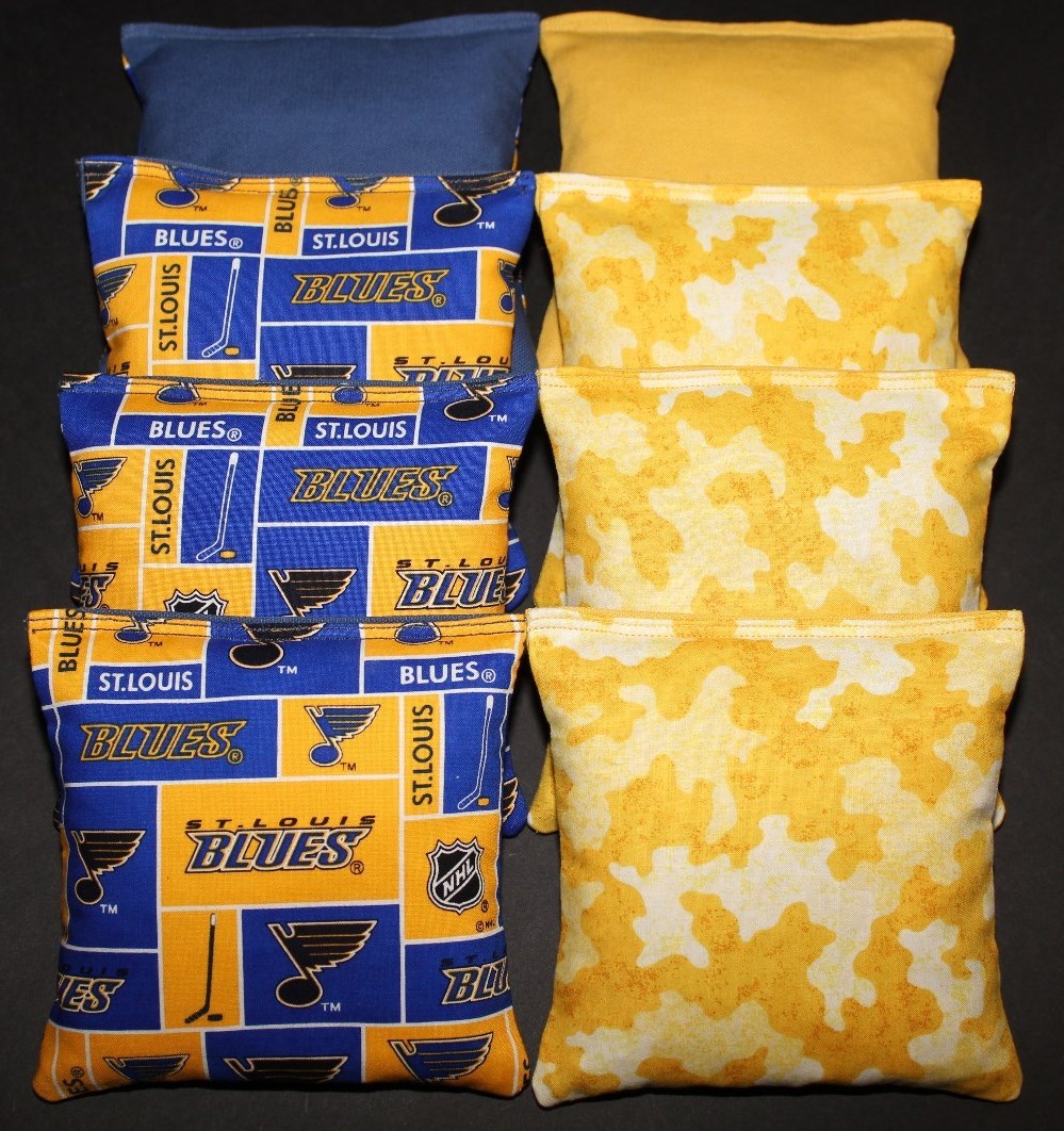ALL Weather ST LOUIS BLUES Cornhole Bean Bags 8 Plastic Resin Filled Bags