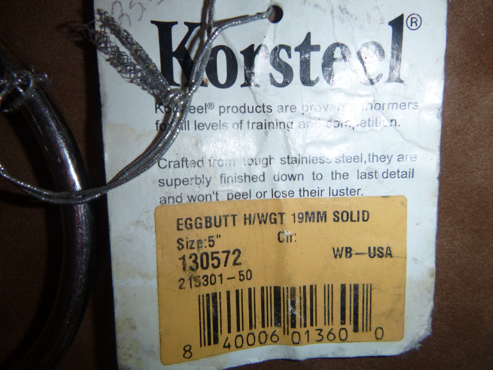 Korsteel Eggbutt Snaffle Horse Bit 5” Stainless Steel