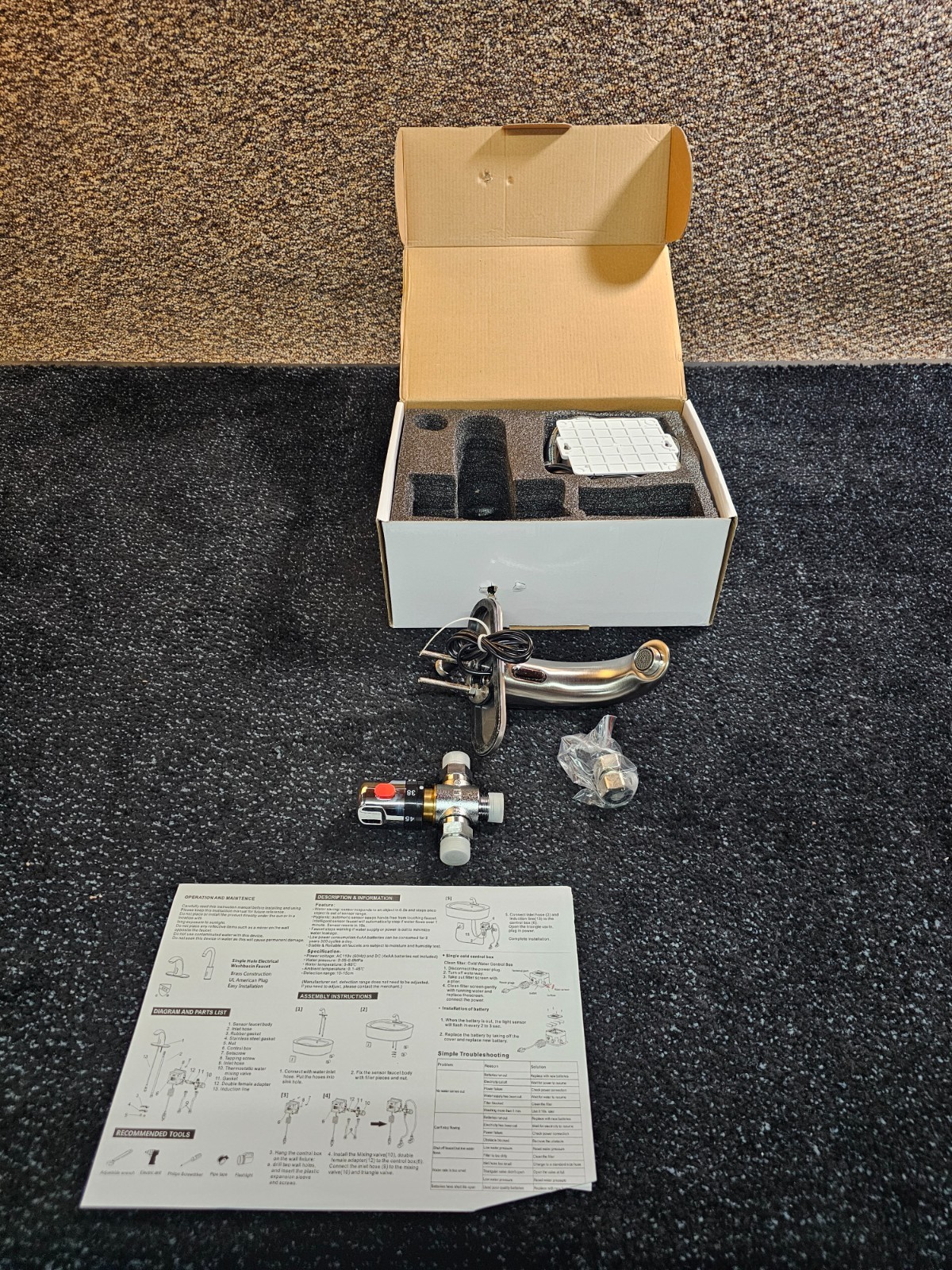 5Seconds 222011 Touch Free Bathroom Faucet with Temp Control - Brushed Nickel