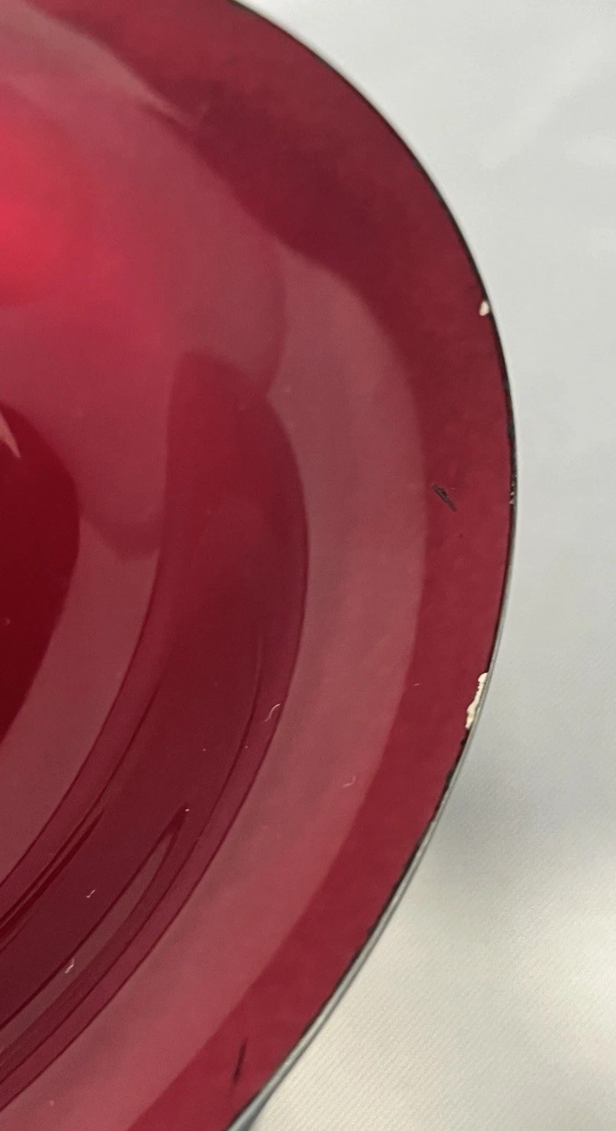Reed & Barton 141 Red Enamel on Silverplate Footed Compote Dish