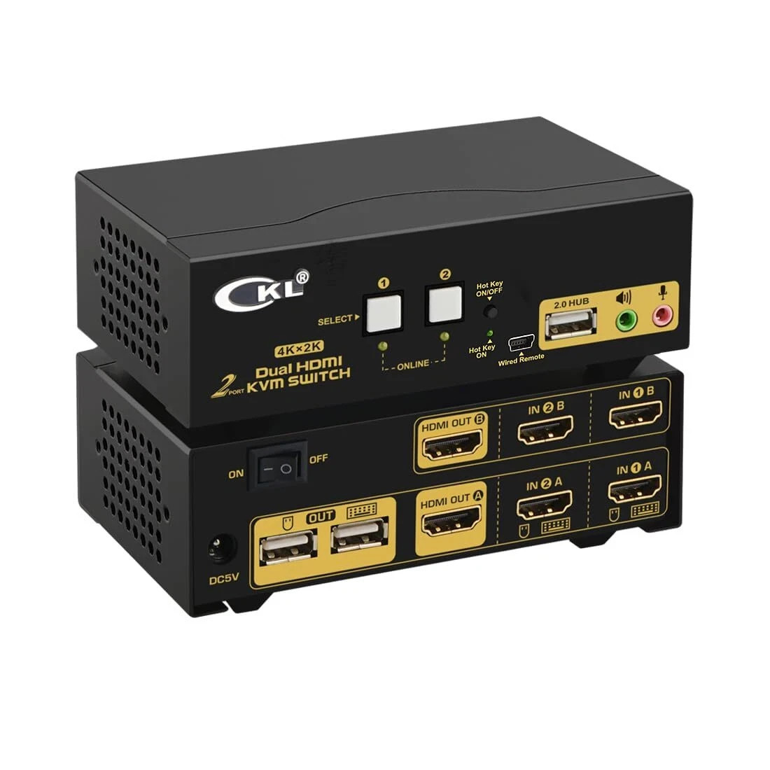 CKL HDMI KVM 2 Port 4K 30Hz Dual Monitor  (CKL-922HUA) NIB + FREE SHIPPING