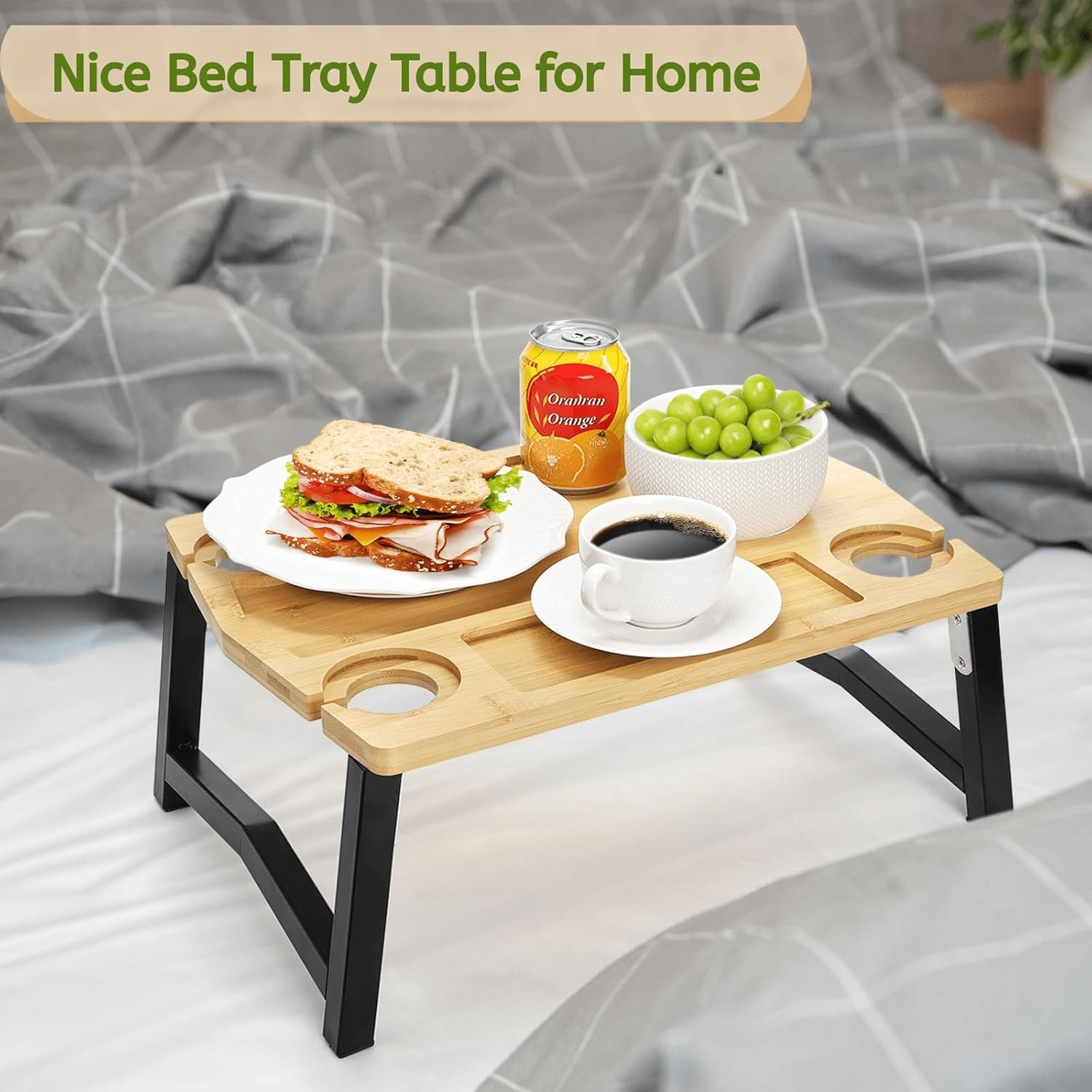 Portable Wine Picnic Table with Glass Holder, Foldable Durable Picnic