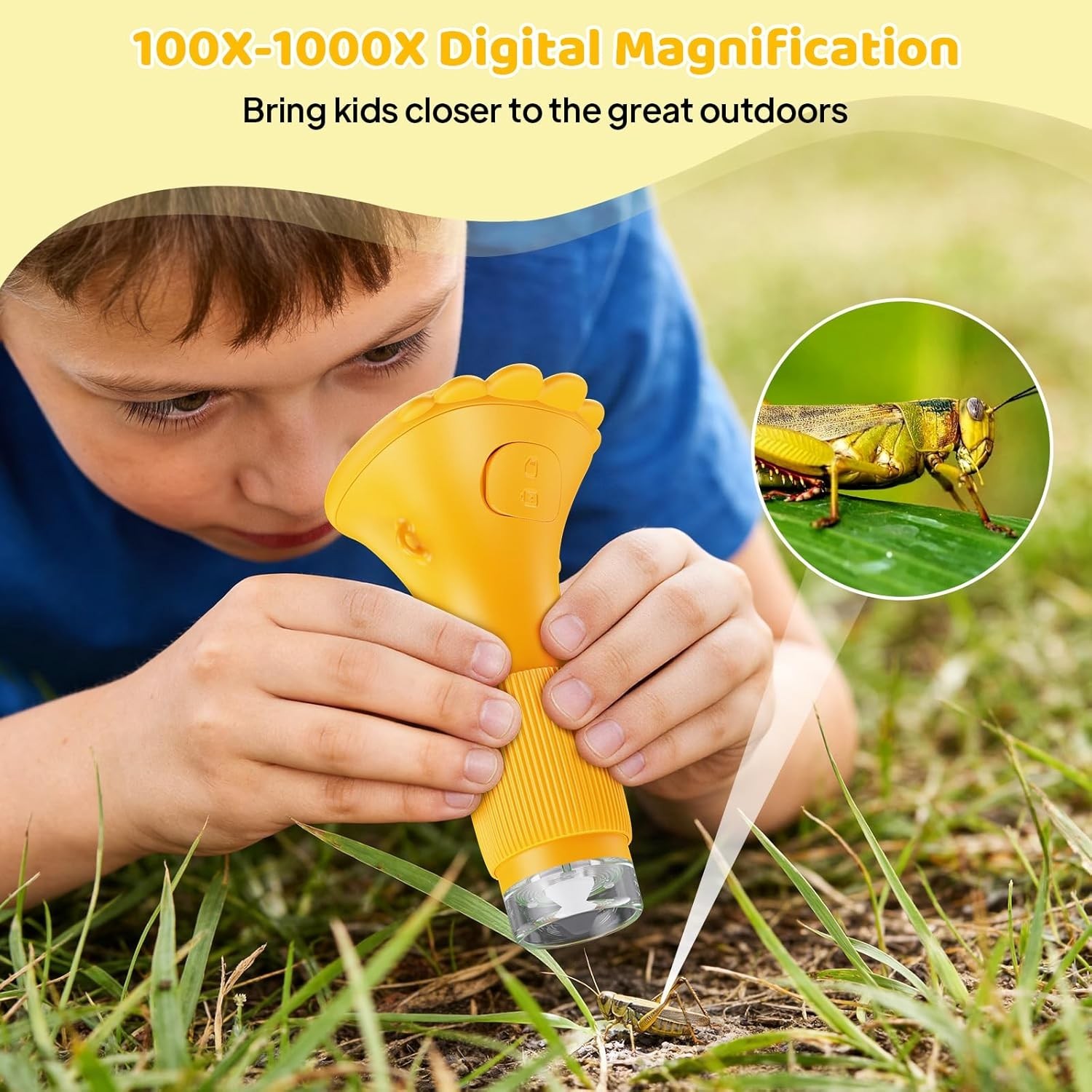 Kids Microscope - 1000X Portable Microscope for Kids, Photo & Video Miniscope...