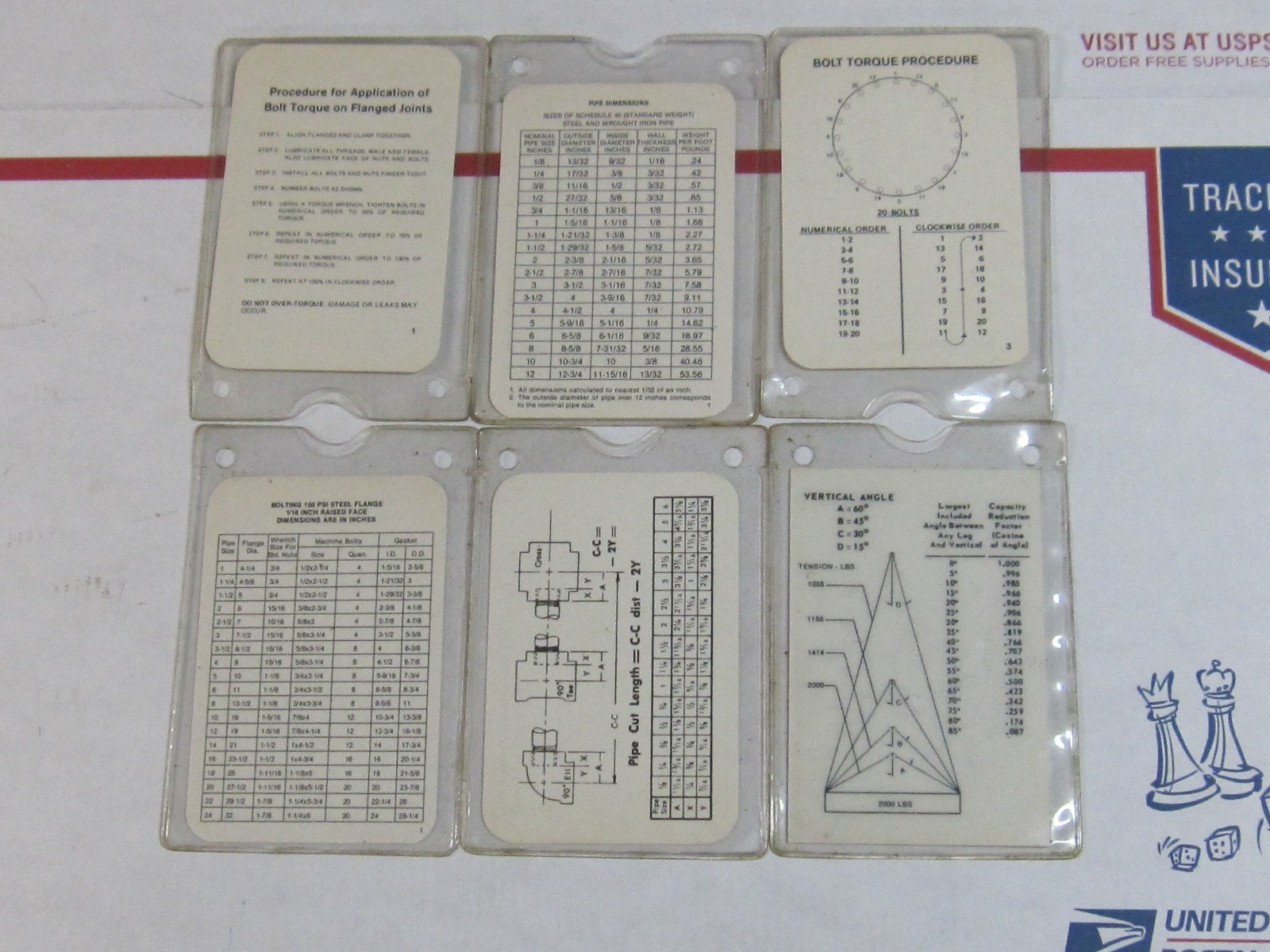 Vintage Shop Technical Reference Cards 18 Two Sided & Sleeved U.S.A.