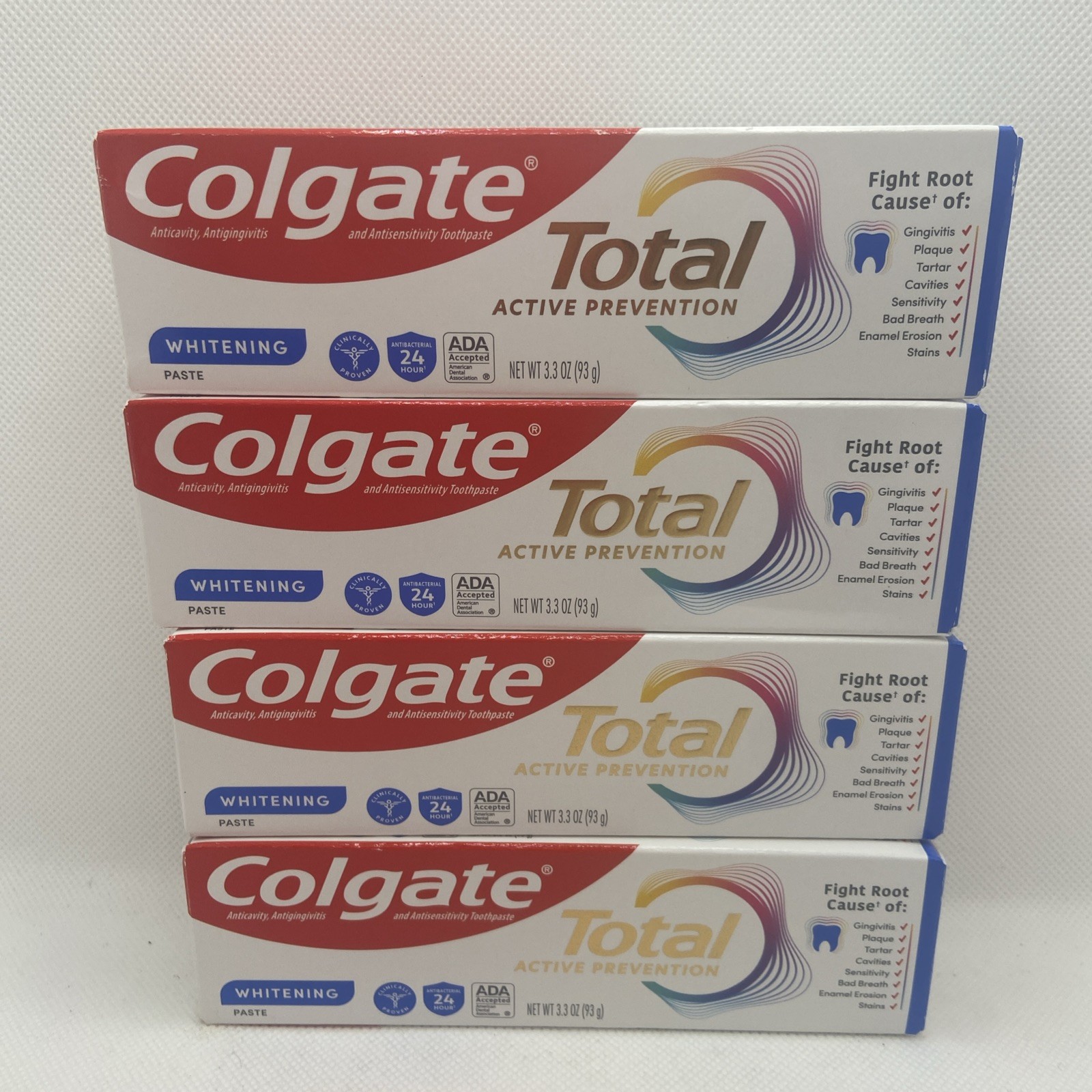 LOT OF 4 Colgate Total Whitening Paste Toothpaste 3.3oz Exp 2027+