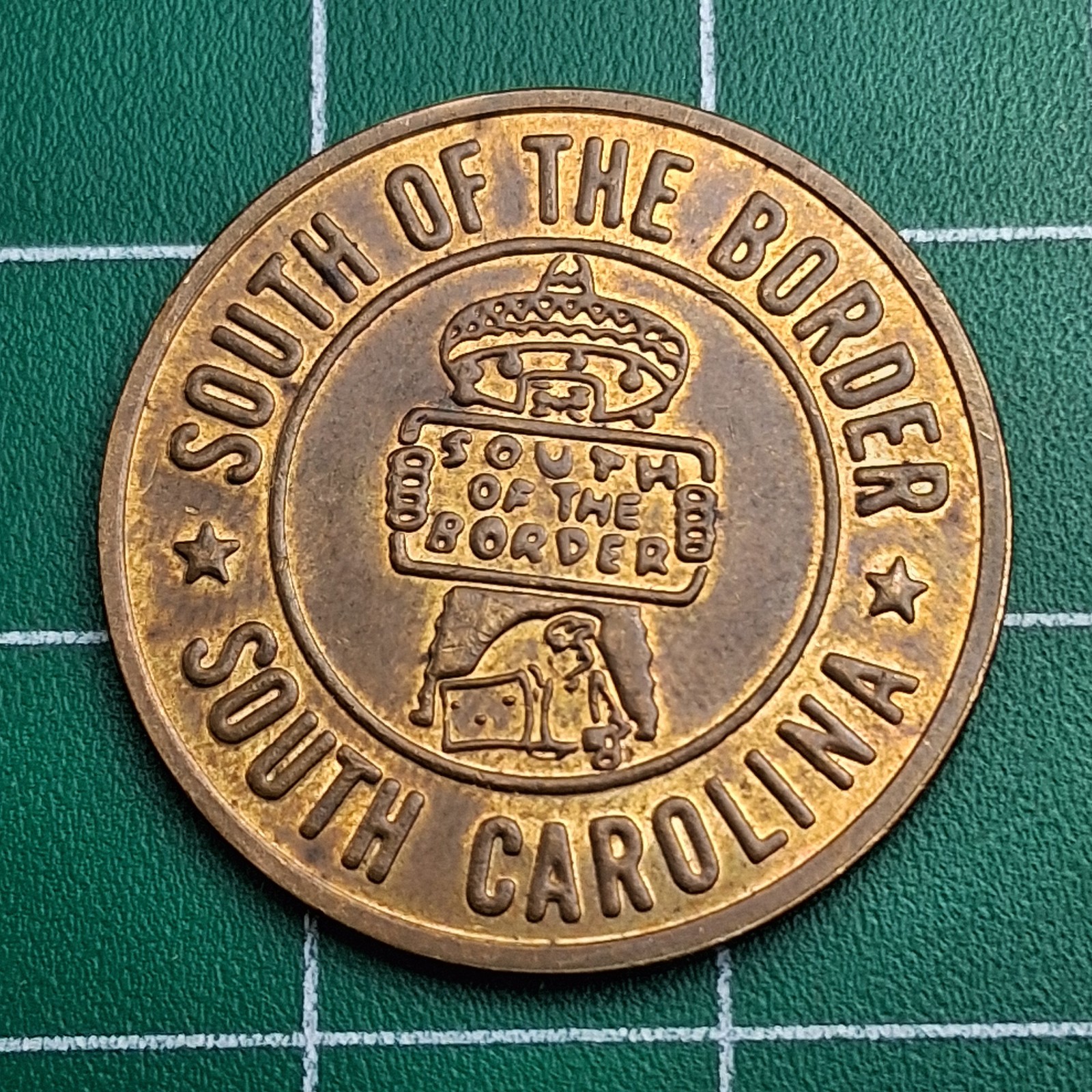 South Carolina South of the Border Good Luck Souvenir Bronze Token Coin