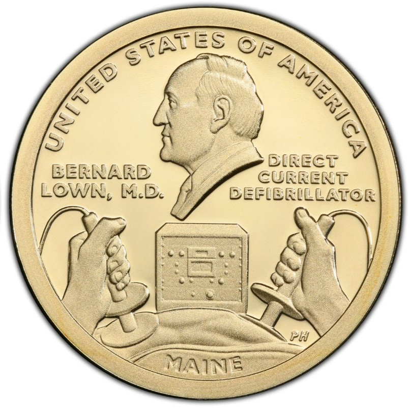 2024-S Proof Direct Current Defibrillator Maine Innovation Dollar 1$