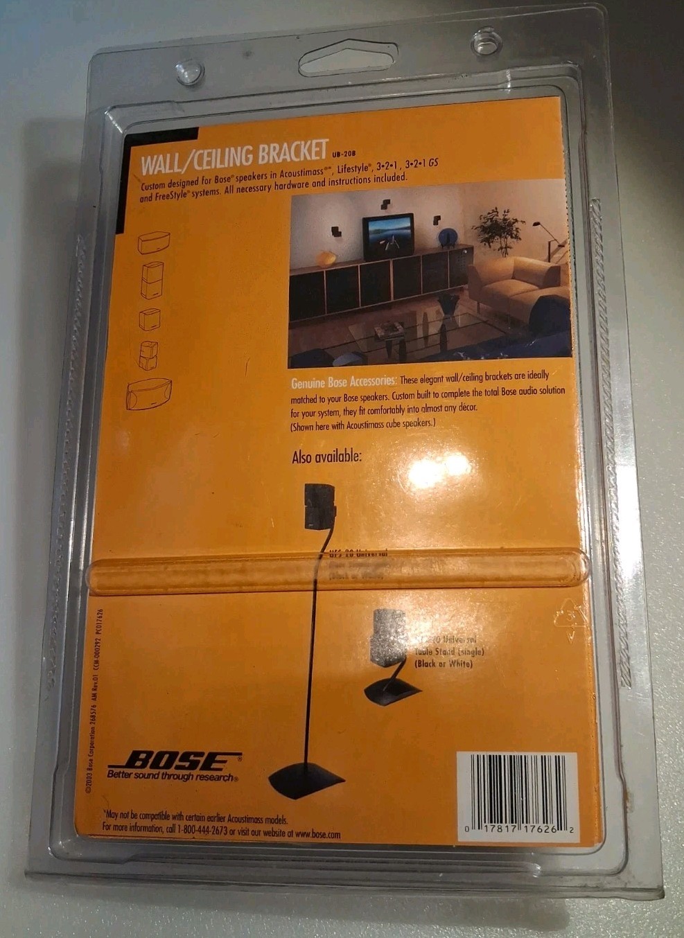 Bose UB-20B Wall/Ceiling Bracket Speaker Mount Black Genuine Accessory NEW